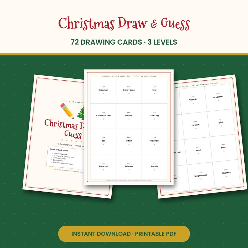 Christmas Drawing Game printable mockup