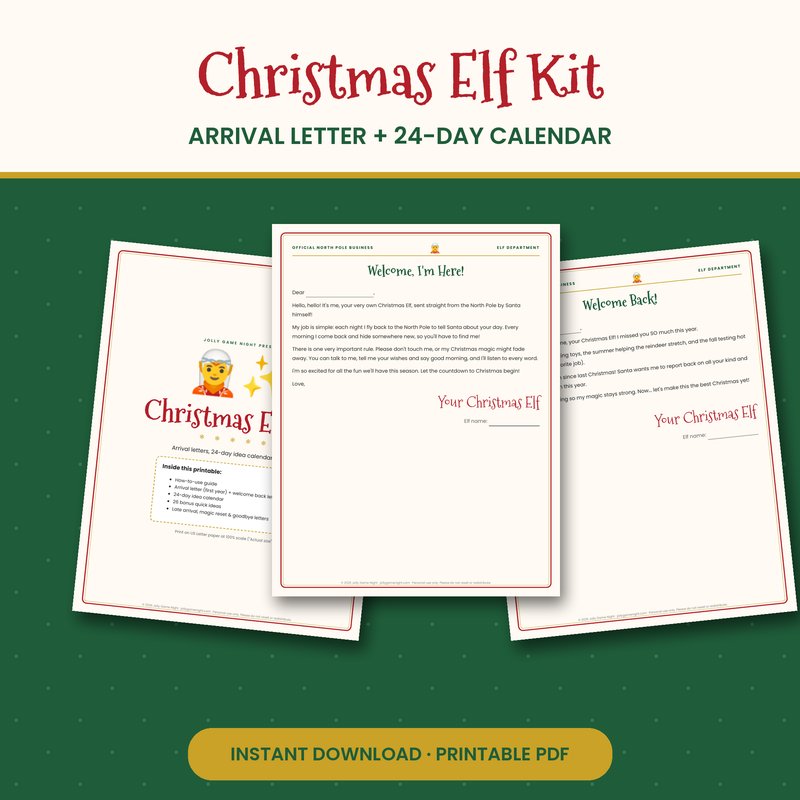 Christmas Elf Arrival Letter Printable printable mockup