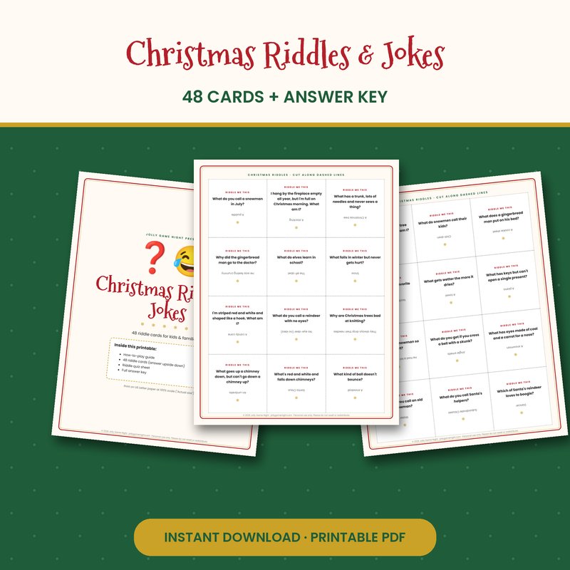 Christmas Riddles for Kids printable mockup