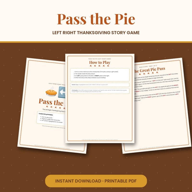 Thanksgiving Left Right Game printable mockup