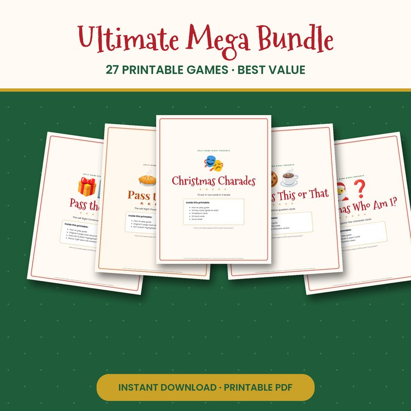 Ultimate Holiday Party Games Mega Bundle printable mockup